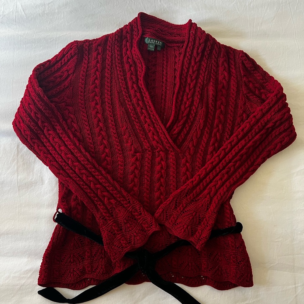 Ralph Lauren - Deep Red Cable Knit